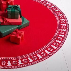 Red Knit Tie Tree Skirt